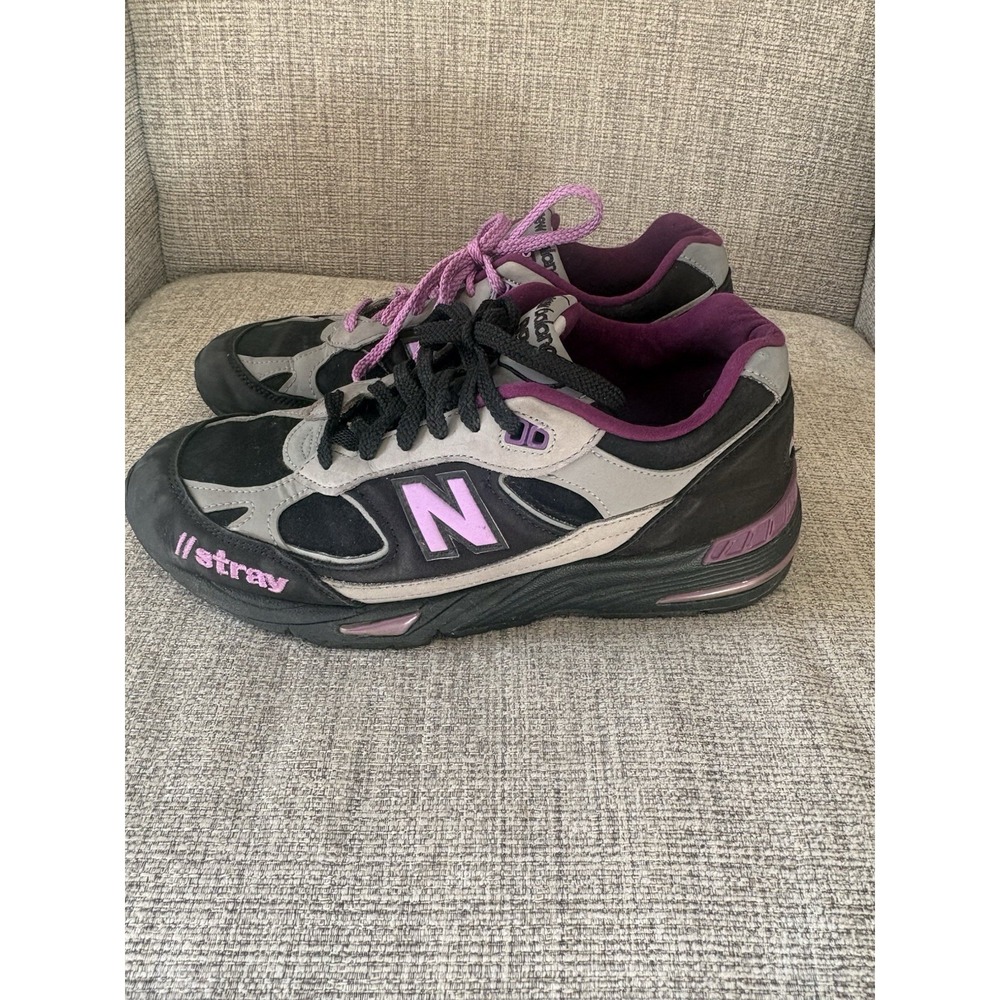 New Balance Men's Stray Rats x 991 Sneakers Black/Purple Sz 8.5